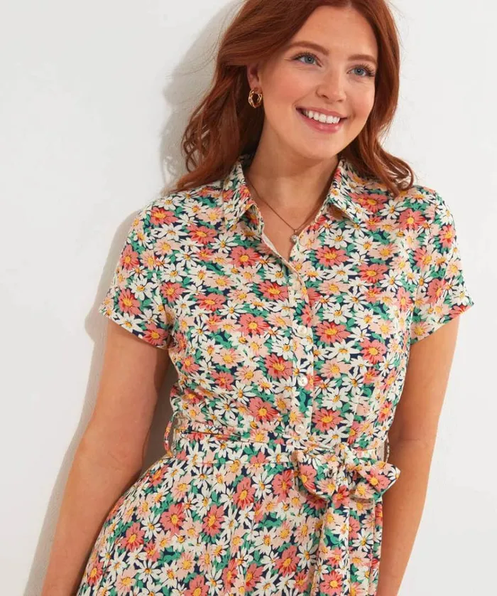 Women Joe Browns Dresses Linen Blend Floral Shirt Dress Women Joe Browns Dresses Linen Blend Floral Shirt Dress