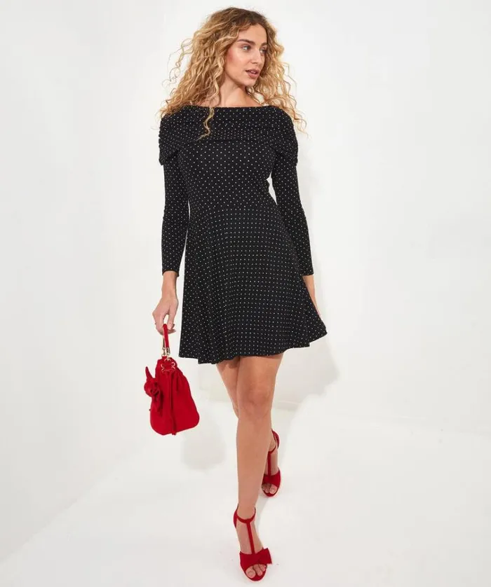 Women Joe Browns Dresses Perfect Polka Bardot Dress Women Joe Browns Dresses Perfect Polka Bardot Dress
