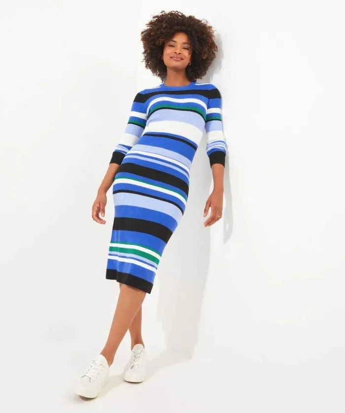 Women Joe Browns Dresses Summer Chic Striped Rib Knit Dress Women Joe Browns Dresses Summer Chic Striped Rib Knit Dress