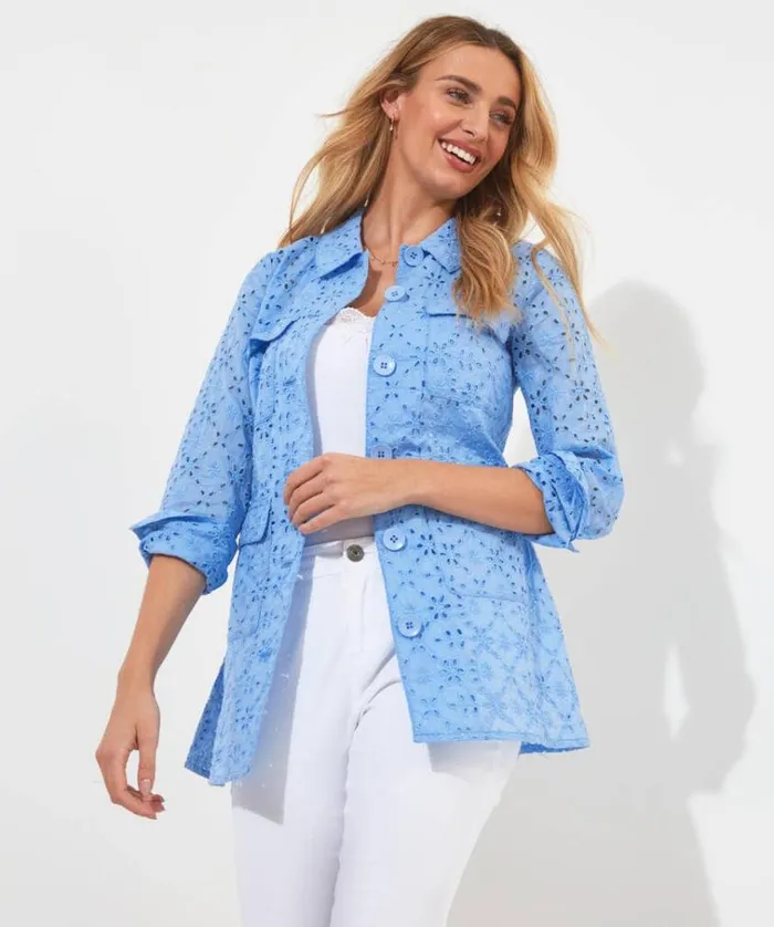 Women Joe Browns Jackets and Coats Blissfully Broderie Belted Jacket