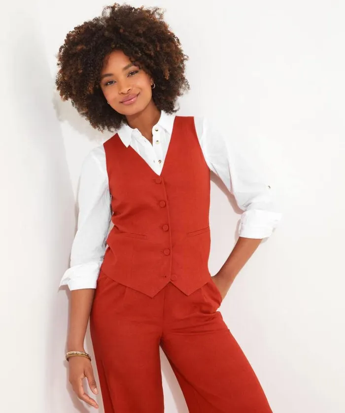 Women Joe Browns Jackets and Coats Lyla Linen Blend Waistcoat