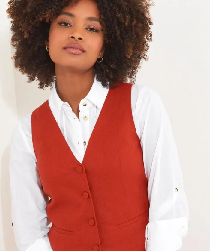 Women Joe Browns Jackets and Coats Lyla Linen Blend Waistcoat Women Joe Browns Jackets and Coats Lyla Linen Blend Waistcoat