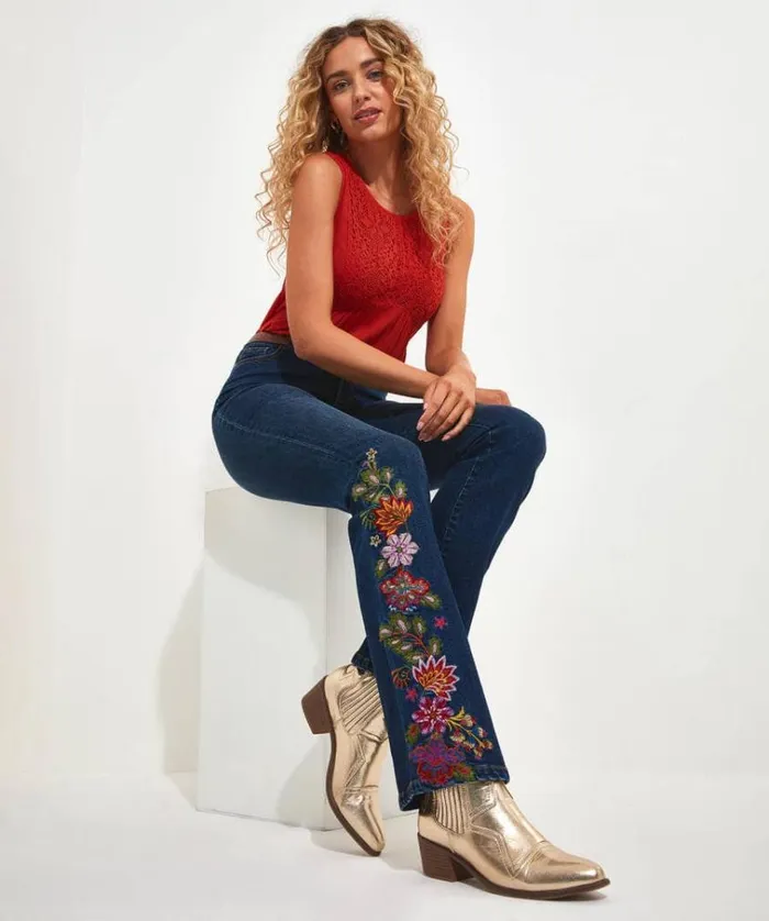 Women Joe Browns Jeans and Trousers Valentina Embroidered Jeans
