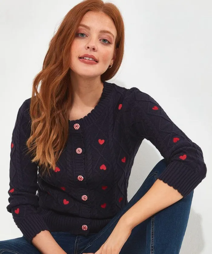 Women Joe Browns Knitwear and Cardigans All Heart Embroidered Cardigan
