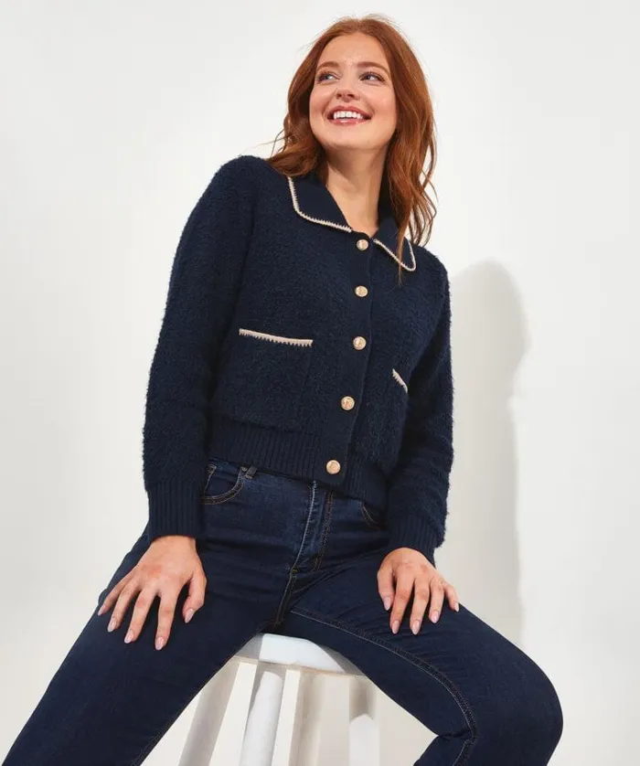 Women Joe Browns Knitwear and Cardigans Celeste Collared Cardigan Women Joe Browns Knitwear and Cardigans Celeste Collared Cardigan