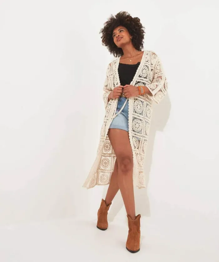 Women Joe Browns Knitwear and Cardigans Fabulous Longline Crochet Cardigan