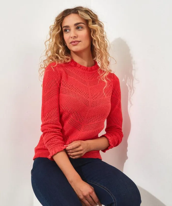 Women Joe Browns Knitwear and Cardigans Flori Frill Neck Jumper