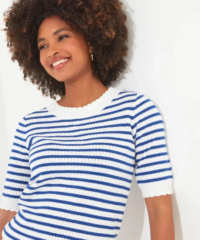 Women Joe Browns Knitwear and Cardigans Jolie Stripe Short Sleeve Knit Top Women Joe Browns Knitwear and Cardigans Jolie Stripe Short Sleeve Knit Top