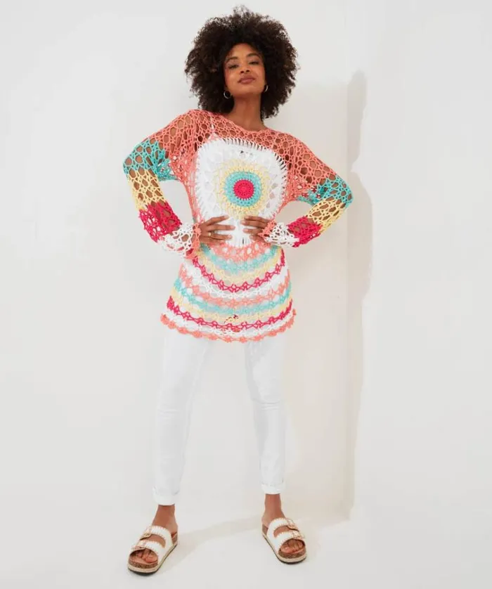 Women Joe Browns Knitwear and Cardigans Longline Crochet Jumper Women Joe Browns Knitwear and Cardigans Longline Crochet Jumper