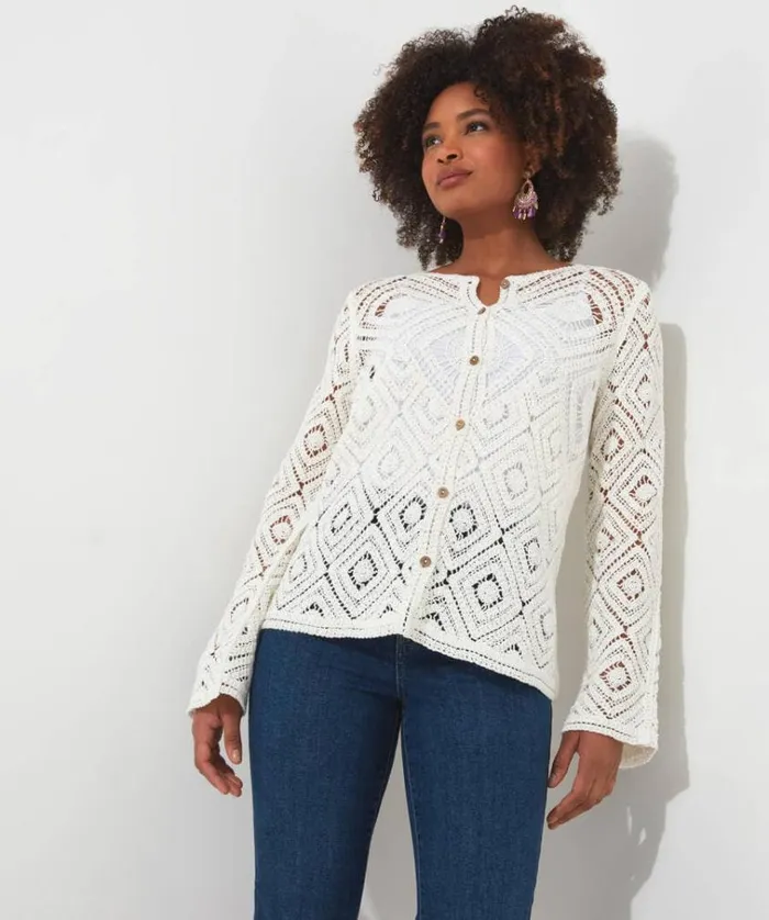 Women Joe Browns Knitwear and Cardigans Marrakesh Crochet Cardigan