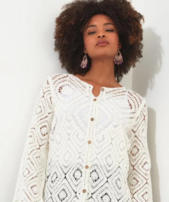 Women Joe Browns Knitwear and Cardigans Marrakesh Crochet Cardigan Women Joe Browns Knitwear and Cardigans Marrakesh Crochet Cardigan
