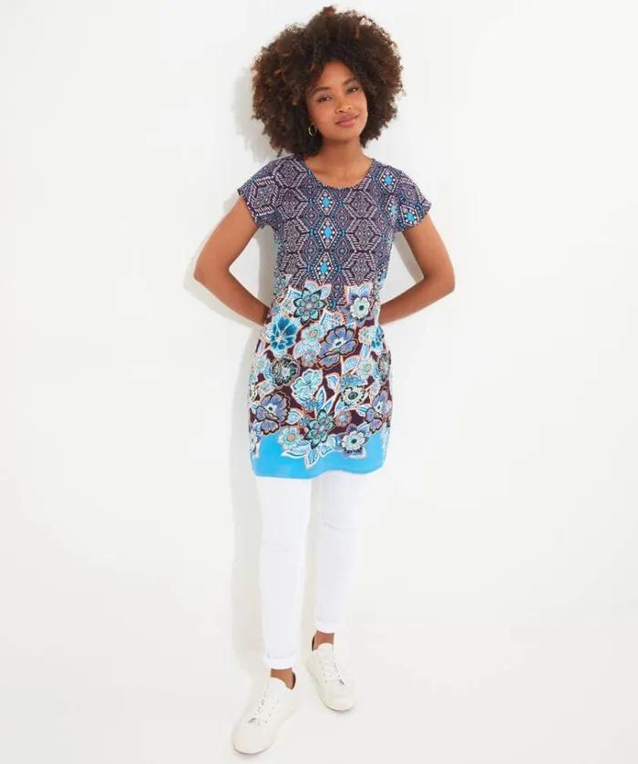 Women Joe Browns Tops Tunics and Blouses Bold And Beautiful Border Tunic Women Joe Browns Tops Tunics and Blouses Bold And Beautiful Border Tunic
