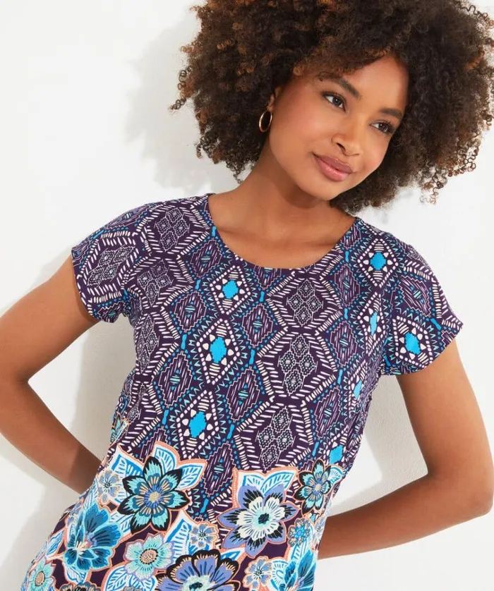 Women Joe Browns Tops Tunics and Blouses Bold And Beautiful Border Tunic Women Joe Browns Tops Tunics and Blouses Bold And Beautiful Border Tunic