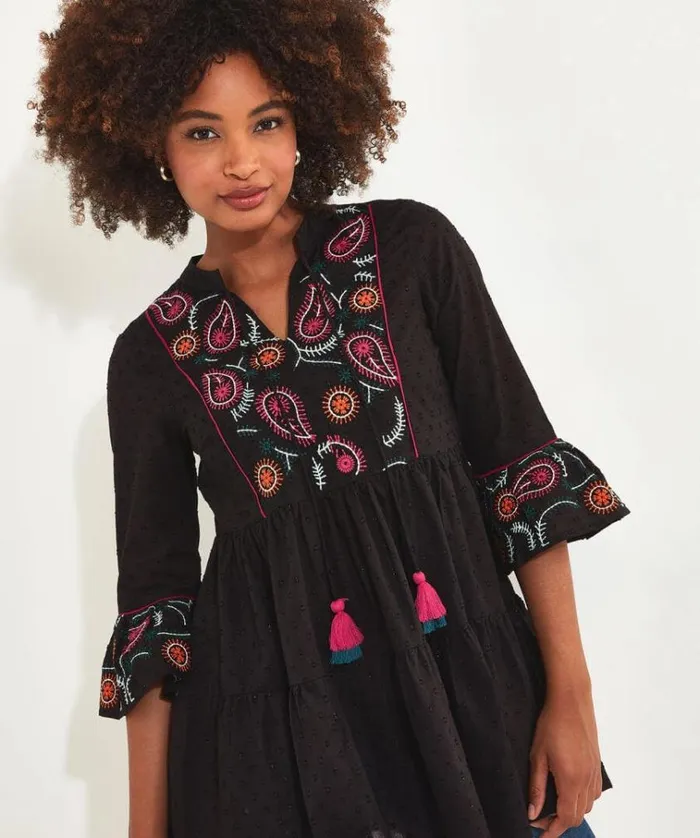 Women Joe Browns Tops Tunics and Blouses Embroidered Festival Tunic Women Joe Browns Tops Tunics and Blouses Embroidered Festival Tunic