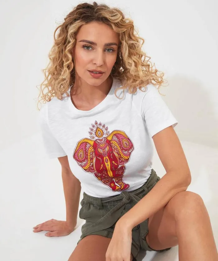 Women Joe Browns Tops Tunics and Blouses Enchanting Elephant Tee Women Joe Browns Tops Tunics and Blouses Enchanting Elephant Tee