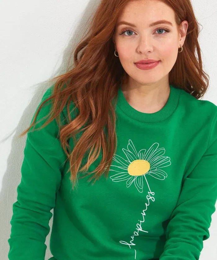 Women Joe Browns Tops Tunics and Blouses Happy Flower Graphic Sweat Women Joe Browns Tops Tunics and Blouses Happy Flower Graphic Sweat