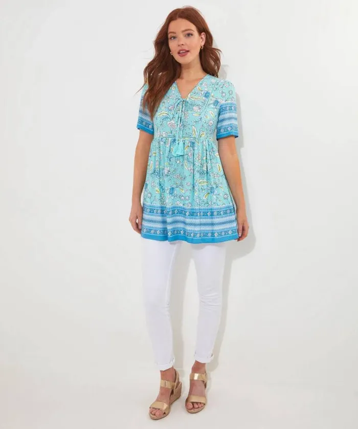 Women Joe Browns Tops Tunics and Blouses Heidi Blue Printed Tunic