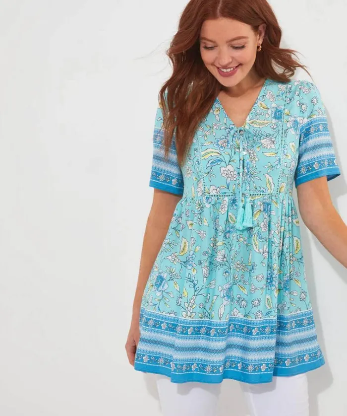 Women Joe Browns Tops Tunics and Blouses Heidi Blue Printed Tunic Women Joe Browns Tops Tunics and Blouses Heidi Blue Printed Tunic