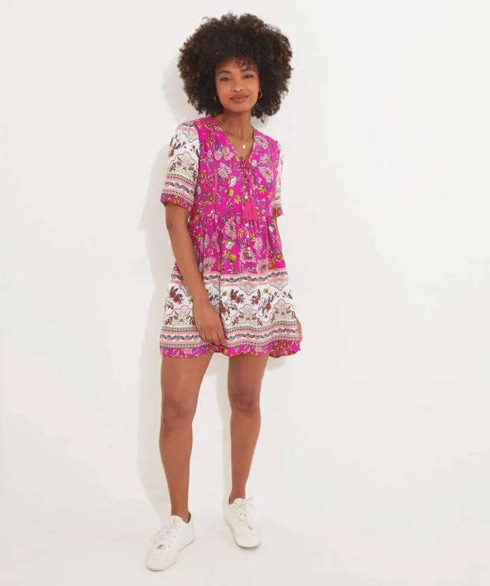 Women Joe Browns Tops Tunics and Blouses Heidi Pink Printed Tunic Women Joe Browns Tops Tunics and Blouses Heidi Pink Printed Tunic