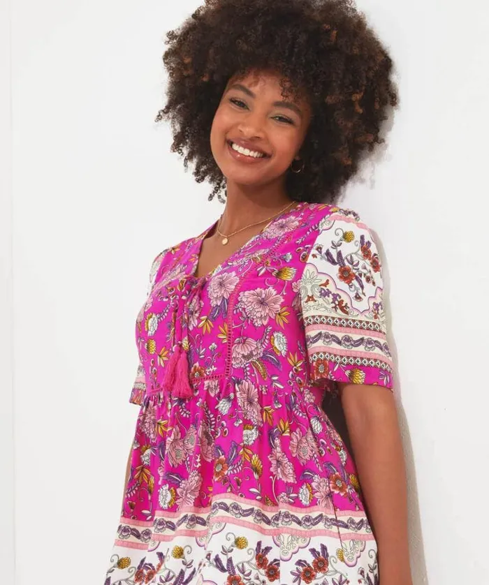Women Joe Browns Tops Tunics and Blouses Heidi Pink Printed Tunic Women Joe Browns Tops Tunics and Blouses Heidi Pink Printed Tunic