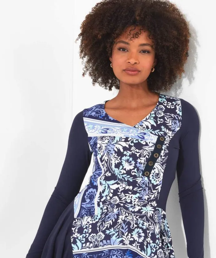 Women Joe Browns Tops Tunics and Blouses Moroccan Blue Tunic Women Joe Browns Tops Tunics and Blouses Moroccan Blue Tunic