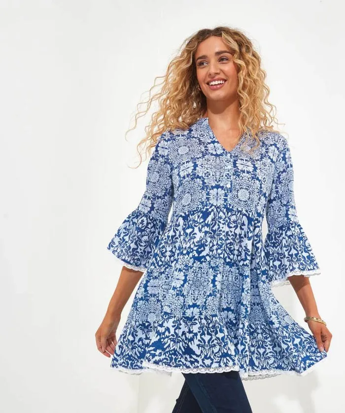 Women Joe Browns Tops Tunics and Blouses Moroccan Skies Tunic Women Joe Browns Tops Tunics and Blouses Moroccan Skies Tunic