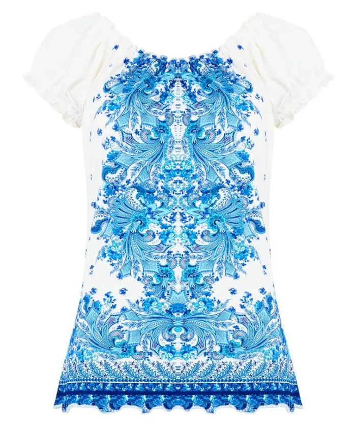 Women Joe Browns Tops Tunics and Blouses Ocean Blues Boho Top Women Joe Browns Tops Tunics and Blouses Ocean Blues Boho Top