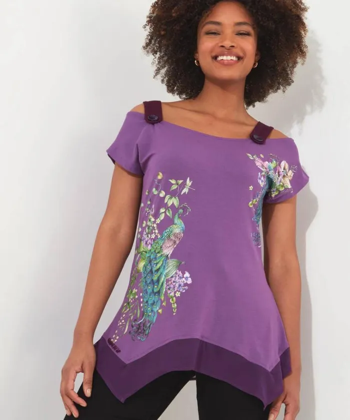 Women Joe Browns Tops Tunics and Blouses Perfect Peacock Jersey Top Women Joe Browns Tops Tunics and Blouses Perfect Peacock Jersey Top