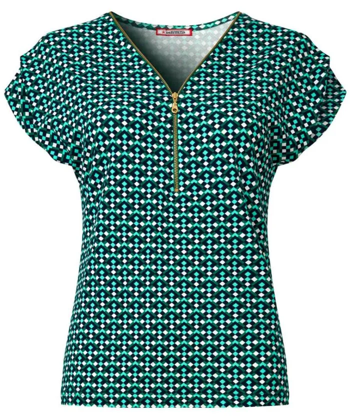 Women Joe Browns Tops Tunics and Blouses Printed Zip It Up Jersey Top Women Joe Browns Tops Tunics and Blouses Printed Zip It Up Jersey Top