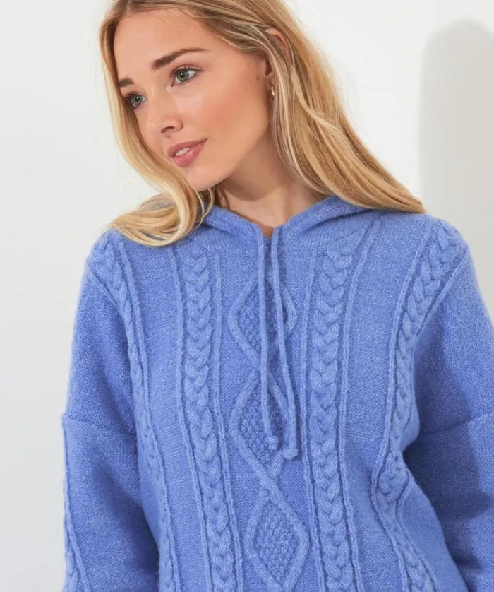 Women Joe Browns Tops Tunics and Blouses Sloe Joes Cable Knit Hoody Women Joe Browns Tops Tunics and Blouses Sloe Joes Cable Knit Hoody