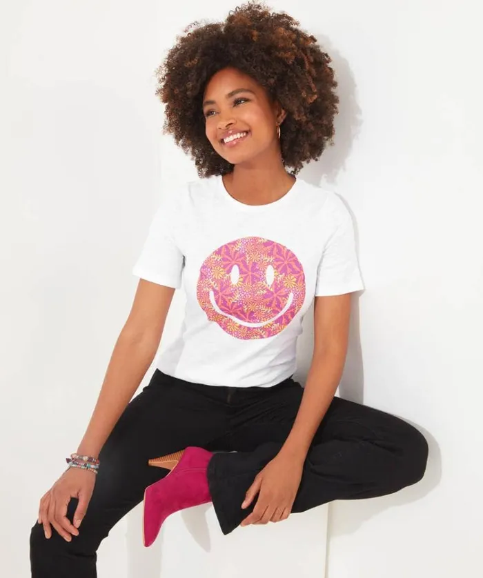 Women Joe Browns Tops Tunics and Blouses Smiley Graphic Tee