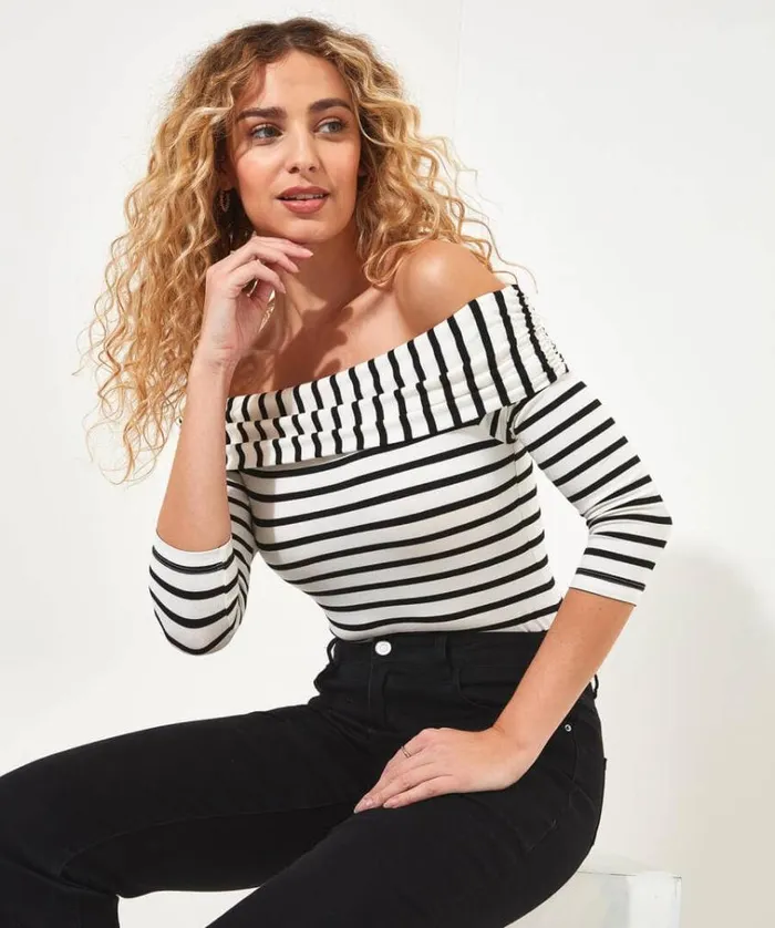 Women Joe Browns Tops Tunics and Blouses Stripe Bardot Jersey Top Women Joe Browns Tops Tunics and Blouses Stripe Bardot Jersey Top