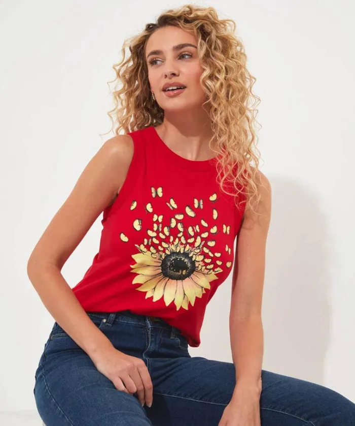 Women Joe Browns Tops Tunics and Blouses Summer Sunflower Vest