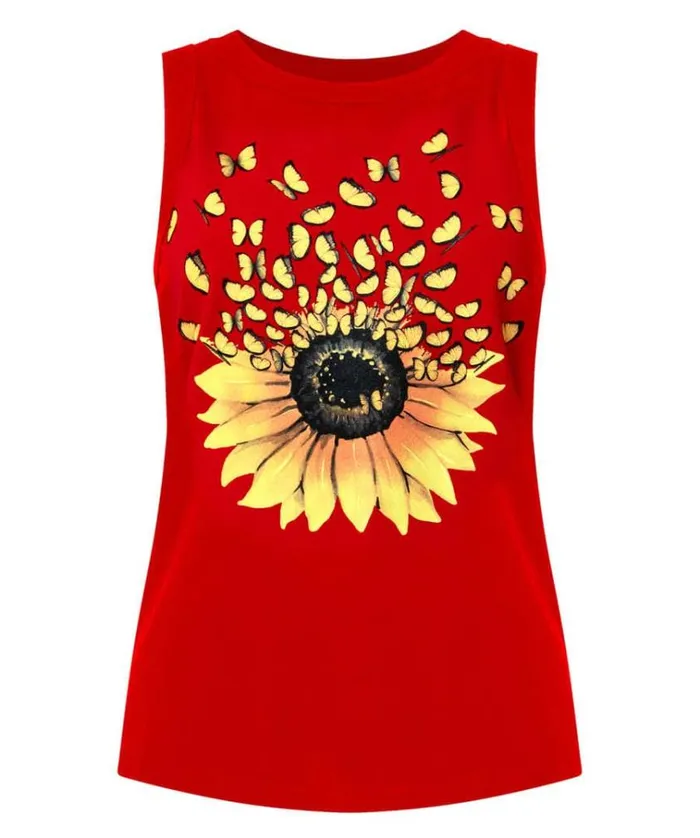 Women Joe Browns Tops Tunics and Blouses Summer Sunflower Vest Women Joe Browns Tops Tunics and Blouses Summer Sunflower Vest
