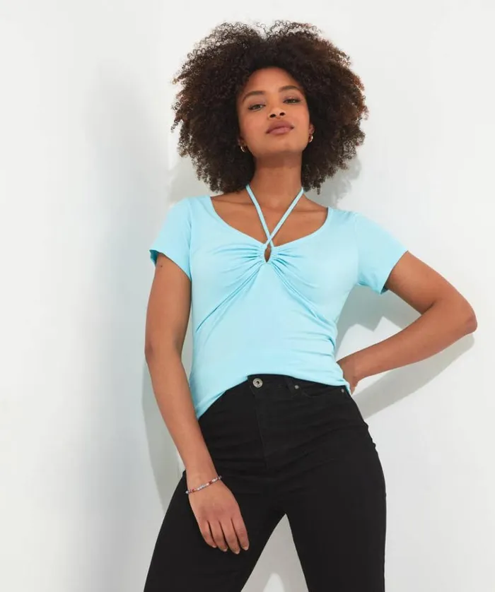 Women Joe Browns Tops Tunics and Blouses Suzie Tie Neck Jersey Top