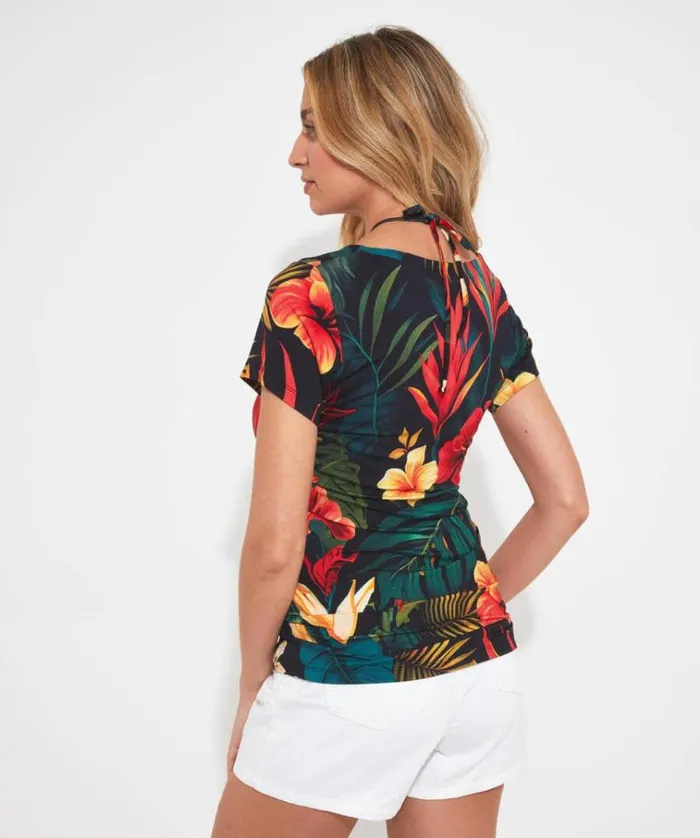 Women Joe Browns Tops Tunics and Blouses Totally Tropical Tie Neck Top Women Joe Browns Tops Tunics and Blouses Totally Tropical Tie Neck Top