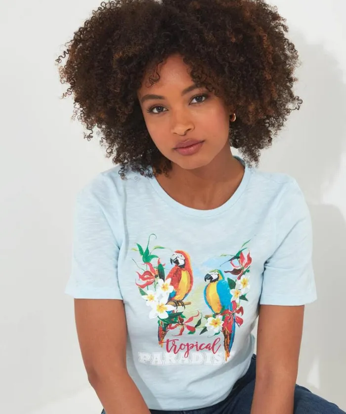 Women Joe Browns Tops Tunics and Blouses Tropical Paradise Tee Women Joe Browns Tops Tunics and Blouses Tropical Paradise Tee