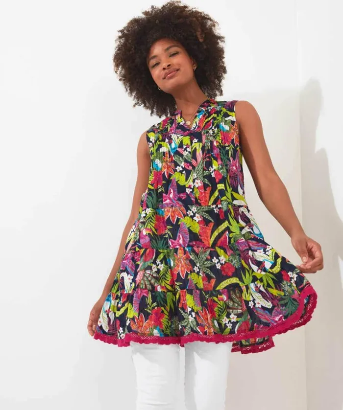 Women Joe Browns Tops Tunics and Blouses Truly Tropical Cotton Tunic