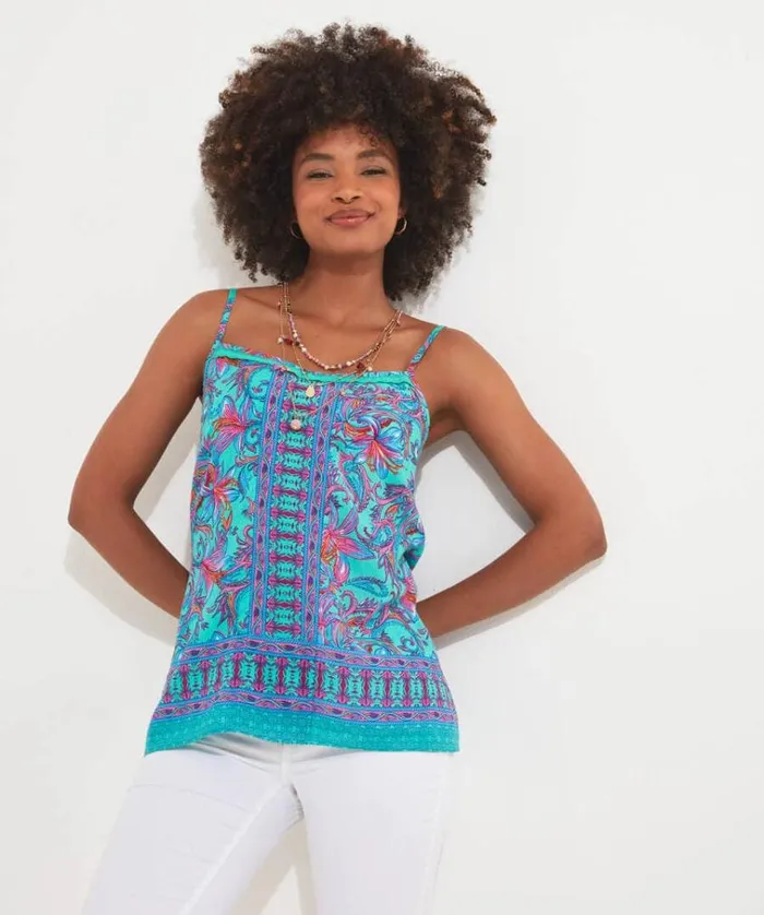 Women Joe Browns Tops Tunics and Blouses Vibrant Border Print Cami