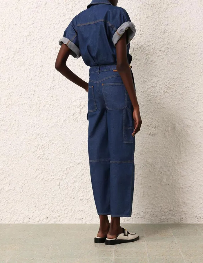 Women Jumpsuits and Playsuits Zimmermann Matchmaker Denim Boiler Suit Railway Blue