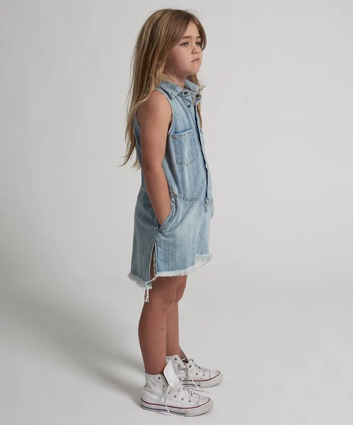 WomenKids One Teaspoon Denim Dresses KIDS MINI BRAXTON DRESS BLUE WomenKids One Teaspoon Denim Dresses KIDS MINI BRAXTON DRESS BLUE