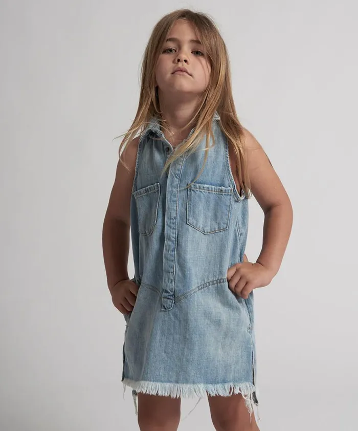 WomenKids One Teaspoon Denim Dresses KIDS MINI BRAXTON DRESS BLUE WomenKids One Teaspoon Denim Dresses KIDS MINI BRAXTON DRESS BLUE