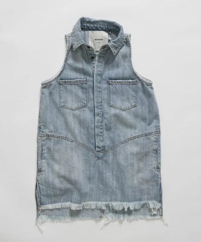 WomenKids One Teaspoon Denim Dresses KIDS MINI BRAXTON DRESS BLUE WomenKids One Teaspoon Denim Dresses KIDS MINI BRAXTON DRESS BLUE
