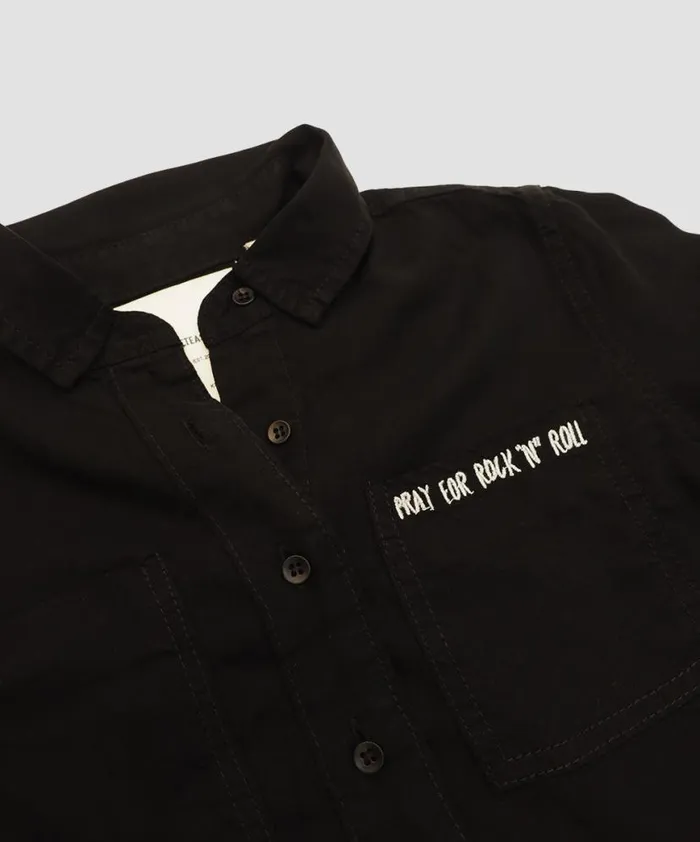 WomenKids One Teaspoon Denim Tops KIDS BLACK SOHO TENCEL SHIRT WomenKids One Teaspoon Denim Tops KIDS BLACK SOHO TENCEL SHIRT