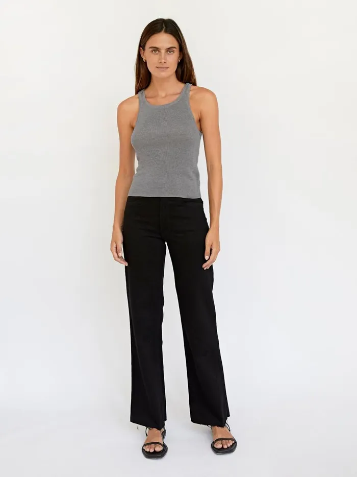 Women Knit Tank Grey Marle The UNDONE Tops
