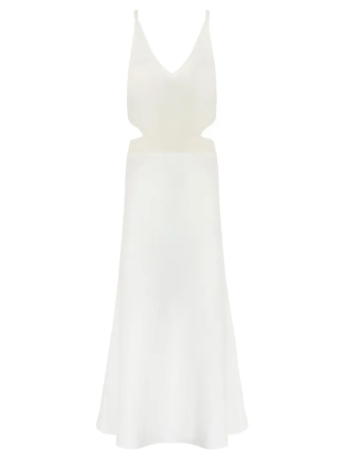 Women Knitted Cami Bias Dress Cream The UNDONE Dresses
