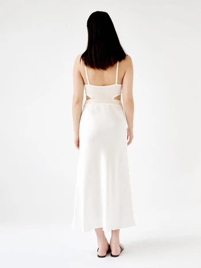 Women Knitted Cami Bias Dress Cream The UNDONE Dresses Women Knitted Cami Bias Dress Cream The UNDONE Dresses