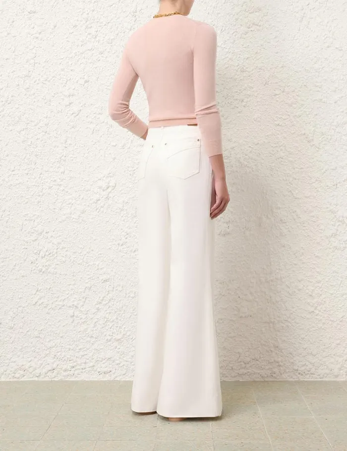 Women Knitwear Zimmermann Classic Crew Neck Sweater Dusty Pink