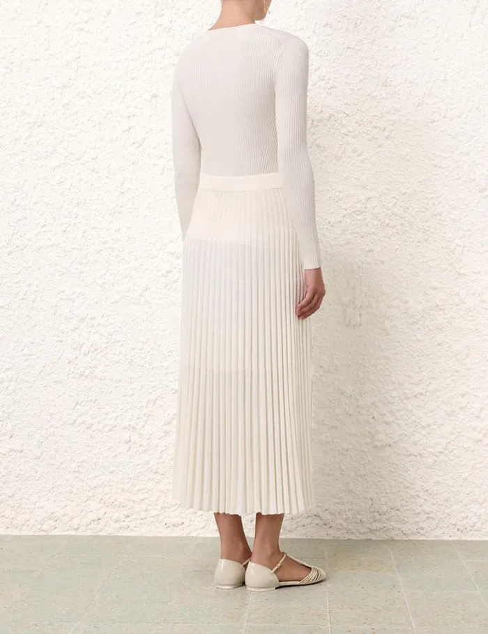 Women Knitwear Zimmermann Crew Neck Top Parchment