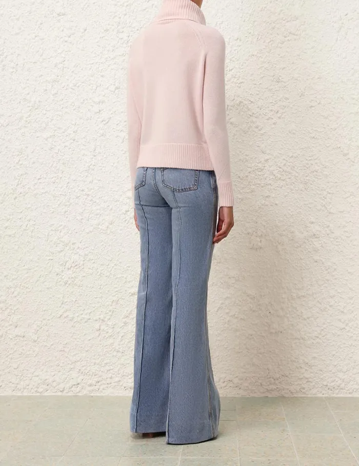 Women Knitwear Zimmermann Funnel Neck Sweater Dusty Pink